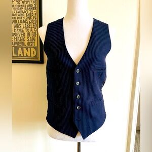 Navy Pinstripe Vest